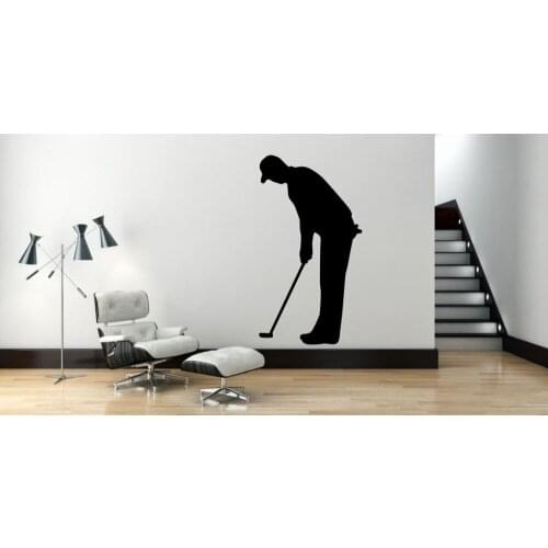 Golf Player Silhouette Wall Decal Vinyl Golf Home Decoration Wall Stickers Special Design Modern Decor For Kids Room DIY SYY692