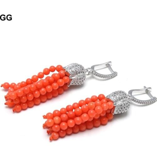 E102315 Pink Round Coral CZ 925 Silver Lever Back Earrings