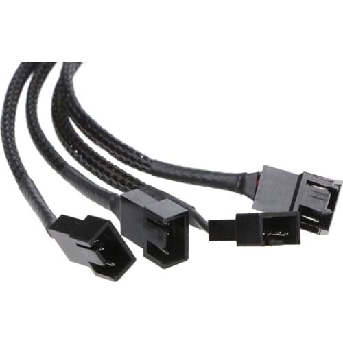 1 To 4 4-Pin Molex TX4 PWM CPU Cooling Fan Splitter Adapter Braided Power Cable