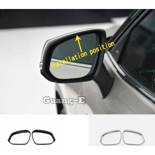 For Toyota Highlander 2020 2021 2022 Car Rear Rearview Side Glass Mirror Rain Shield Sun Visor Shade Eyebrow Trim 2pcs