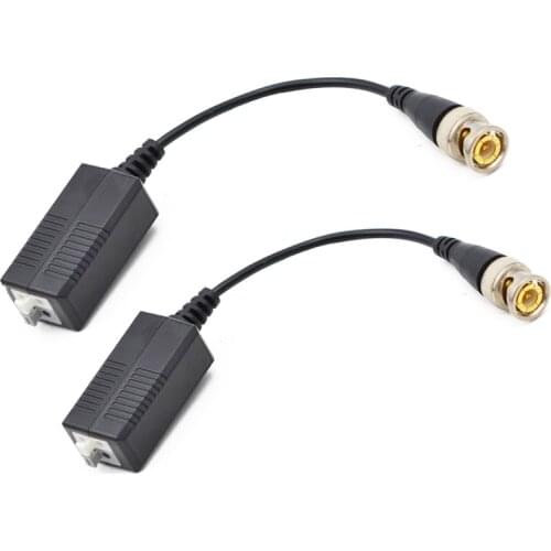 2PCs 3000FT Distance UTP Video Balun Twisted CCTV Balun Passive Transceivers BNC Cable Cat5 CCTV Adapter