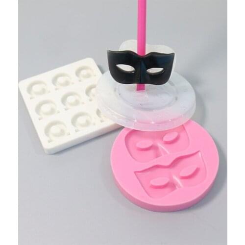 2020 NEW Shiny Two-piece set Halloween mask DIY Handmade Epoxy Mould Silicone Straw Topper Molds