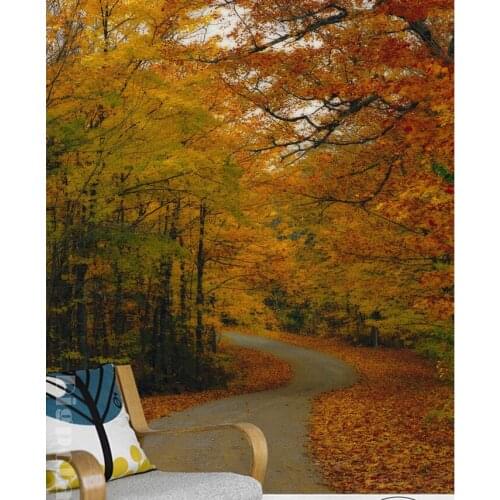 The custom 3D murals,beautiful ginkgo biloba leaves circling highway ,living room sofa TV wall bedroom wall paper