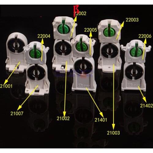 4pcs Wholesale T4 T5 T8 G13 Fluorescent Light Socket Lamp AC100-250V 50/60Hz Plastic Holder suitable LED bracket lamp