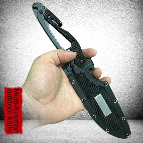 440 c straight knife 58 HRC survival rescue multi-function folding knife, wrench, pliers, bottle opener, cut the rope
