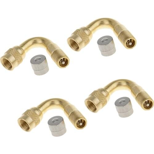 45° Metal Wheel Tyre Valve Extension Adapter for Car Truck Lorry Van 4pcs