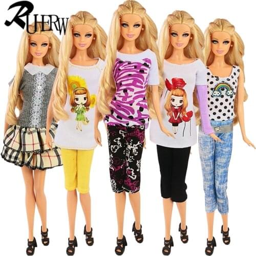 5 Pcs Handmade fashion clothes For Barbie Doll dress baby girl birthday new year present for kids