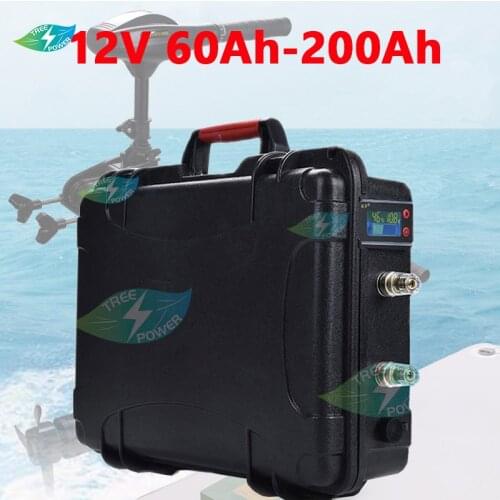 Waterproof 12V 60Ah 80Ah 100Ah 120Ah 130Ah 150Ah 180Ah Lifepo4 Battery with BMS for Trolling Motor Solar System+10A Charger