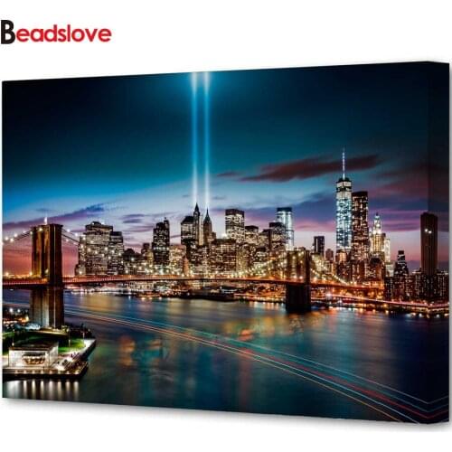 Diamond embroidery New York Night City Landscape full square diamond mosaic 5d diy stitch cross diamond painting wall decor