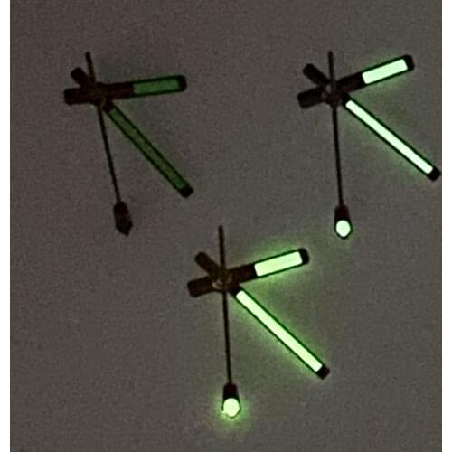 Rose Gold Color For NH35 NH36 Automatic Movement Watch Hands Set Luminous Green Luminous Wristwatch Parts