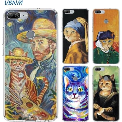 Funny Painting Cat Art Aesthetics Case For Huawei Honor 30 30s Play4T 20 9X Pro 8X 10 lite 9A 8A 8S 9 Y5 Y6 Y7 Y9 2019 Cover