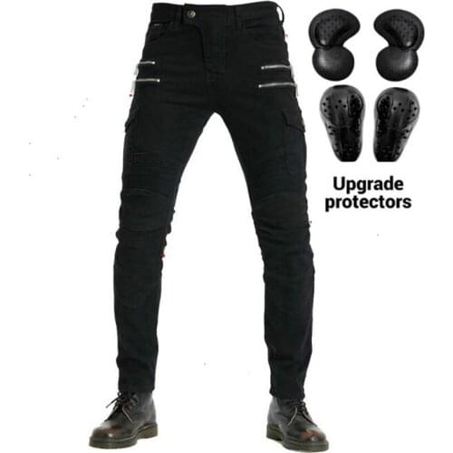 Black Motorcycle Pants Men Moto Jeans Protective Gear Riding Touring Motorbike Mens Pants Trousers Motocross Pants Pantalon