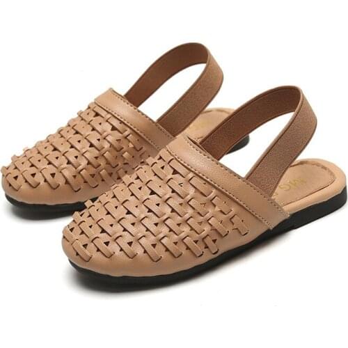 Girls Sandals Children Mini Melissa Shoes Knit Toddle Summer Kids Clog Weave Hollow Out Knitting Cute Beach Easy-Take-Off