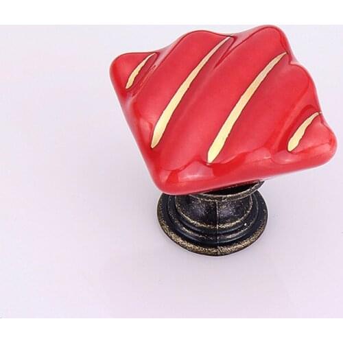 European Ceramic cabinet corrugated handle Ceramic rectangular pull Modern simple kitchen single hole handle Rural drawer handle