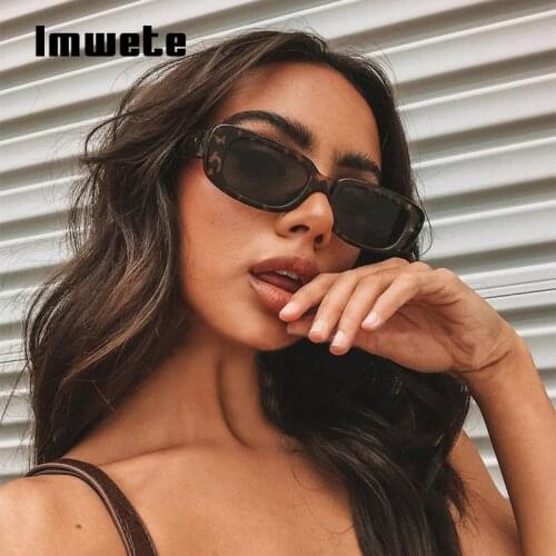 Imwete Rectangle Sunglasses Women Men Vintage Brand Small Square Sun Glasses Shades UV400 Red White Sunglass Retro Ladies