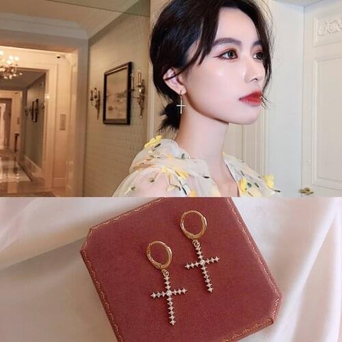 Jako Ty s925 Fashion Cross Inlaid AAA Zircon Earring Pendant Accessories for Women Top Designer Luxury Jewelry High Quality Gift