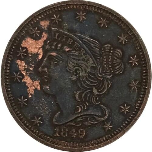 1849 United States Dollar Half Cent Collectibles Red Copper Copy Coin