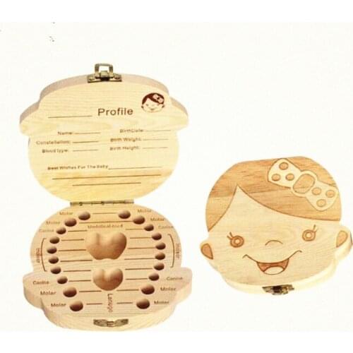 Box For Tooth Organizer Wooden Box Save Milk Teeth Box Storage Teeth Gift