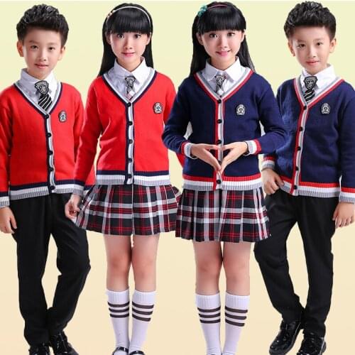 New Autumn Children suits boys and girls school uniforms sweater jacket student class service nursery England uniform