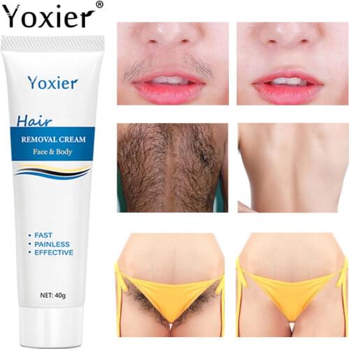 Yoxier Hair Removal Cream Face Beard Whole Body Painless Mild Non-Irritating Moisturizing Repairing Smooth Private Skin Care 40g