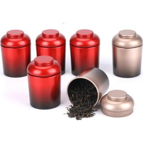 Tea Containers Round Sugar Coffee Candy Storage Box Can Mini Portable Tin Cans Packaging Iron Box
