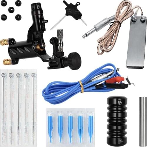 Black Tattoo Kit Professional Tatoo Machine Set Maquina De Tatuagem not Completa Clip Cord Grip Rotary Spanner Wrench Beginner