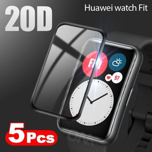 20D Curved Edge Full Soft Protective Film Cover For Huawei Watch Fit & Honor Smart Watch ES Screen Protector (Not Glass)
