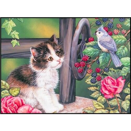 5D Diamond Painting Kits Cat Bird Handmade Needlework DIY Diamond Embroidery Mosaic Rhinestone Picture Home Decor gifts drawings