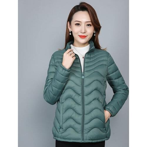 New Women Casual Parkas Autumn And Winter Solid Full Sleeve Mothers Filling Cotton Coat