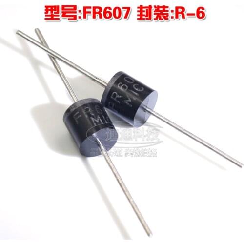 New FR607 R-6 Fast Recovery Rectifier Diode Output 1000V 6A Long Foot High Power R6