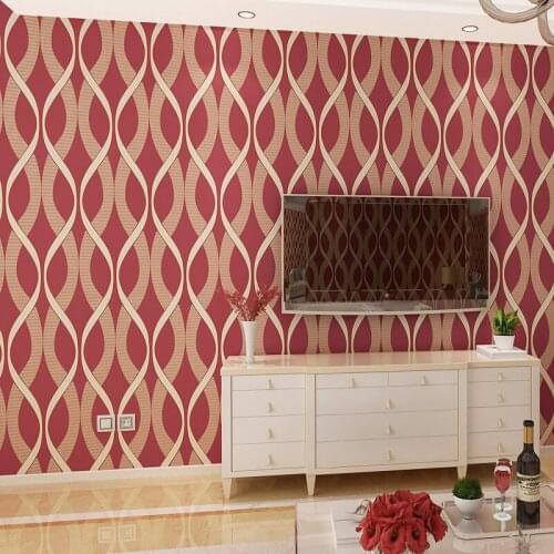 Beibehang Non-woven wallpaper simple modern living room TV background wallpaper 3D stereo flocking thickened water ripple wave