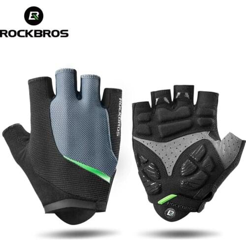 ROCKBROS New Gel Pad Gel Pad Anti-Shock Cycling Gloves Men Women Half Finger MTB Road Bike Golves Breathable Bicycle BMX Gloves