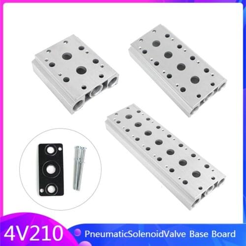 Pneumatic Solenoid Valve Manifold Base Board Air Exhaust Plate Airtac Type 4V210-08 200M 4F 6F 8F 10F 12F
