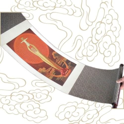 Gifts Our Lady of Sheshan Virgin Mary Catholic Holy Land Art Print Painting Wood Hanging Rod Wall Decor Artificial Silk Maria 03