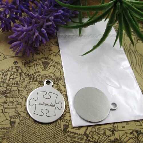 20pcs--"autism dad"stainless steel charms more style for choosing DIY pendants for necklace