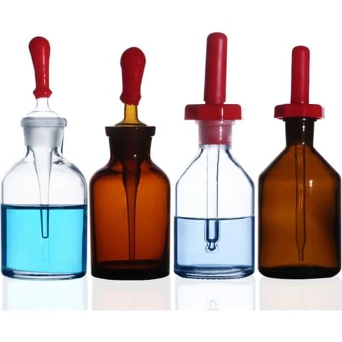4pcs/lot Transparent /Brown British dropper bottle Dropper Bottle Gropping Glass Laboratory Drop