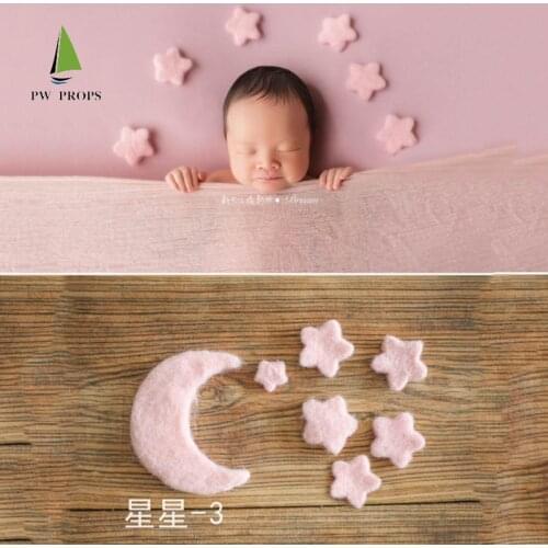 Newborn Star And Moon Posing Photo Prop, Moon Prop And Stars Prop Baby Boy And Girl Photography Props