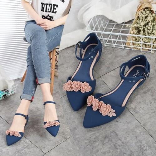 2020 Summer Jelly Shoes Beach Sand Soft Slip Resistance Sandals Flat Heel Pointy Toe Women Flats Shoes With Bowknot