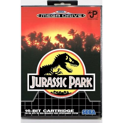 Sega MD games card - Jurassic Park with box for Sega MegaDrive Video Game Console 16 bit MD card