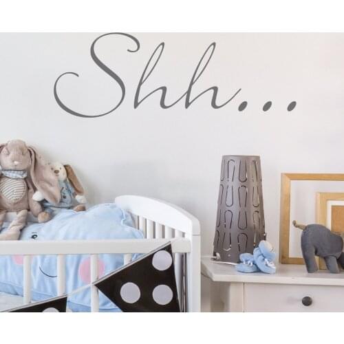 Shh Quotes Wall Stickers For Kids Rooms Baby Bedroom Wall Decal Vinyl Removable Modern Quote Decor Art Mural Design Decal SYY938