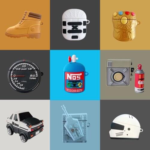 Silicone Cartoon Headphone/Earpods Cover 3D Earphone Case for Airpods 1 2 Pro Case for Air Pods Pro 3 Case Keychain