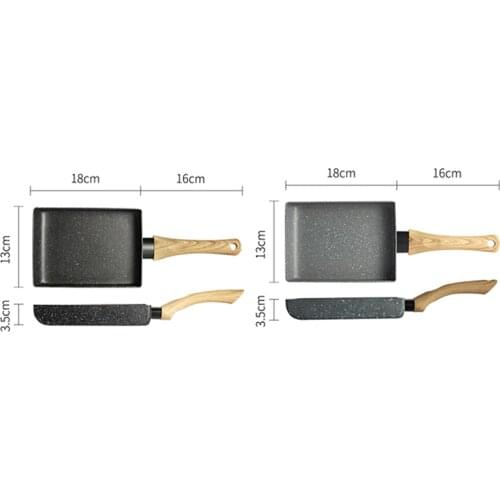 Frying Pan Tamagoyaki Omelette Black Non-Stick Pan Fry Egg Pan Pancake Kitchen Pot Only Use for Gas Cooker