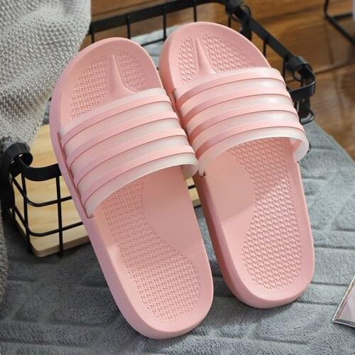 Slippers Family Couples Striped Indoor Bathroom Shower Simple Home Slippers Men Slippers Indoor Slippers Mens Shoes