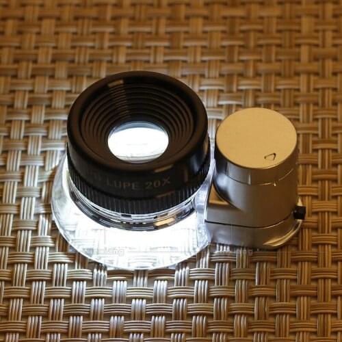 Magnifying glass lamp Magnifier glasses 6 LED Illuminated Stand Magnifier mini Microscope Jeweler Loupe Lens magnifier