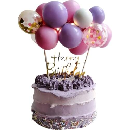 10pcs Balloon Cake Topper Cloud Shape Confetti Balloon Birthday Party Dessert Decoration Baby Shower Wedding Decor Cake supplies