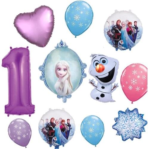 Frozen Party Supplies 1st Birthday Balloon Bouquet Olaf Elsa Anna Decorations Purple Number1 Balloon For Party Supplies
