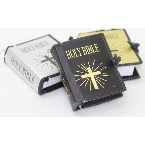 Yamily 2pcs/Resin Books Dollhouse Charm 3D Mini Pocket Book Bible Turning Page DIY Jewelry For Earrings Keychain Making Bracelet