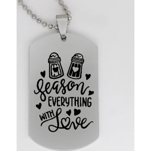 Ufine jewelry inspirational gift pendant army card season everything with love stainless steel customed necklace N4182