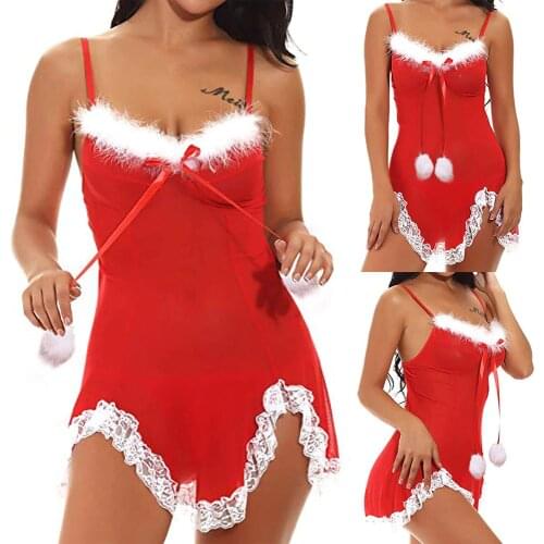 Women Sleepwear Sexy Lingerie Womens Nightie Racy Sexy Underwear Nightwear Spice Suit Nightgowns Temptation Night Dress+briefs