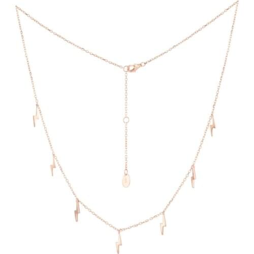 925 Sterling Silver Tiny Delicate Multiple Dangling Lightning Bolt Layer Necklaces for Women Birthday Christmas Gifts